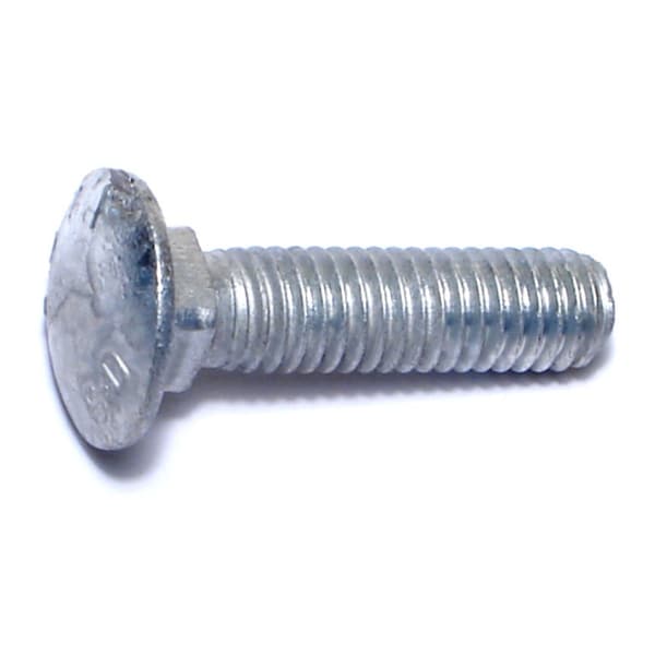 Midwest Fastener Carriage Bolt, Square Neck, 16 (Coarse), 1-1/2 in L, Steel, Hot Dipped Galvanized, 12 PK 35224 - main